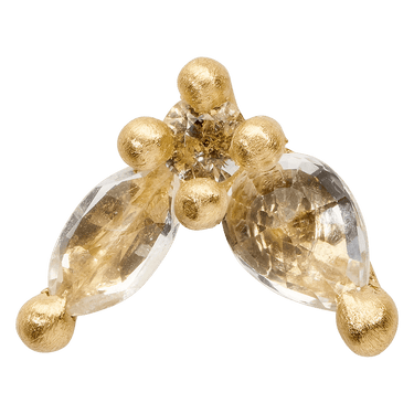 White Floret Stud Earring - Polly Wales Fine Jewelry,